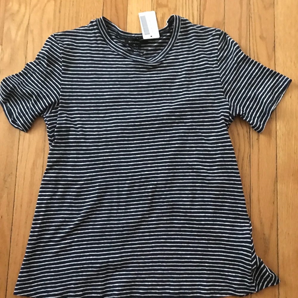 Olivaceous Striped Rouched Top Medium NEW - Picture 2 of 3